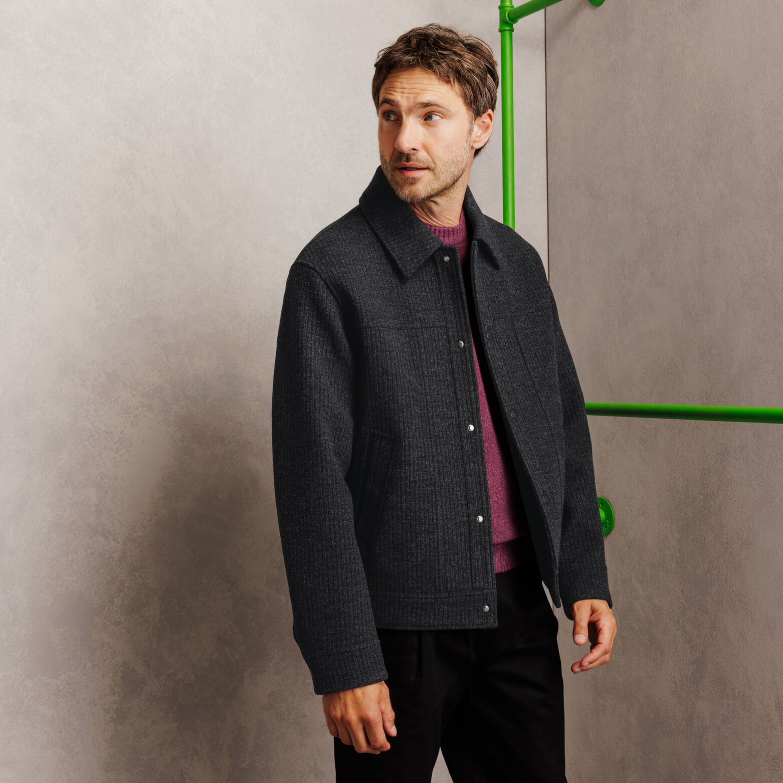 Veste pressionn&eacute;e en maille
