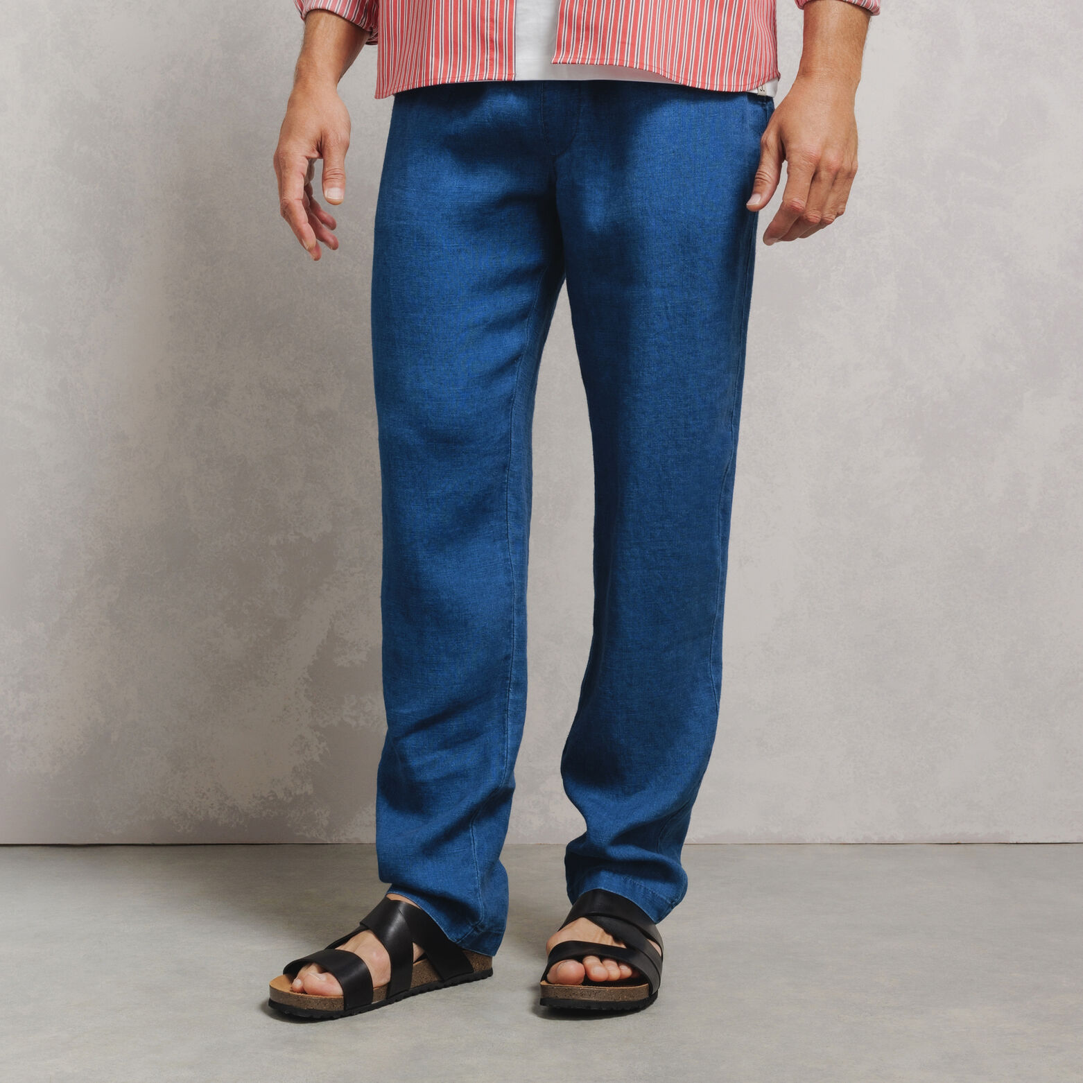 Pantalon tapered 100% lin
