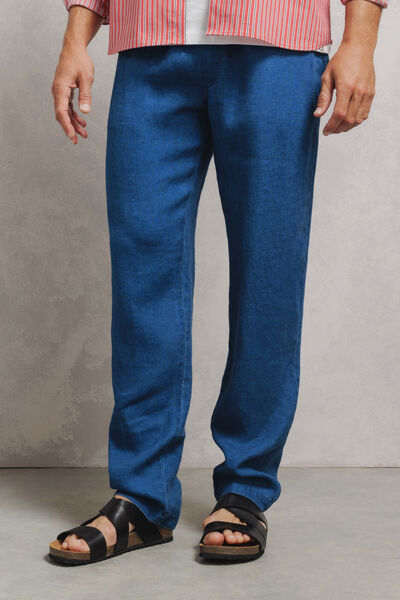 Pantalon tapered 100% lin