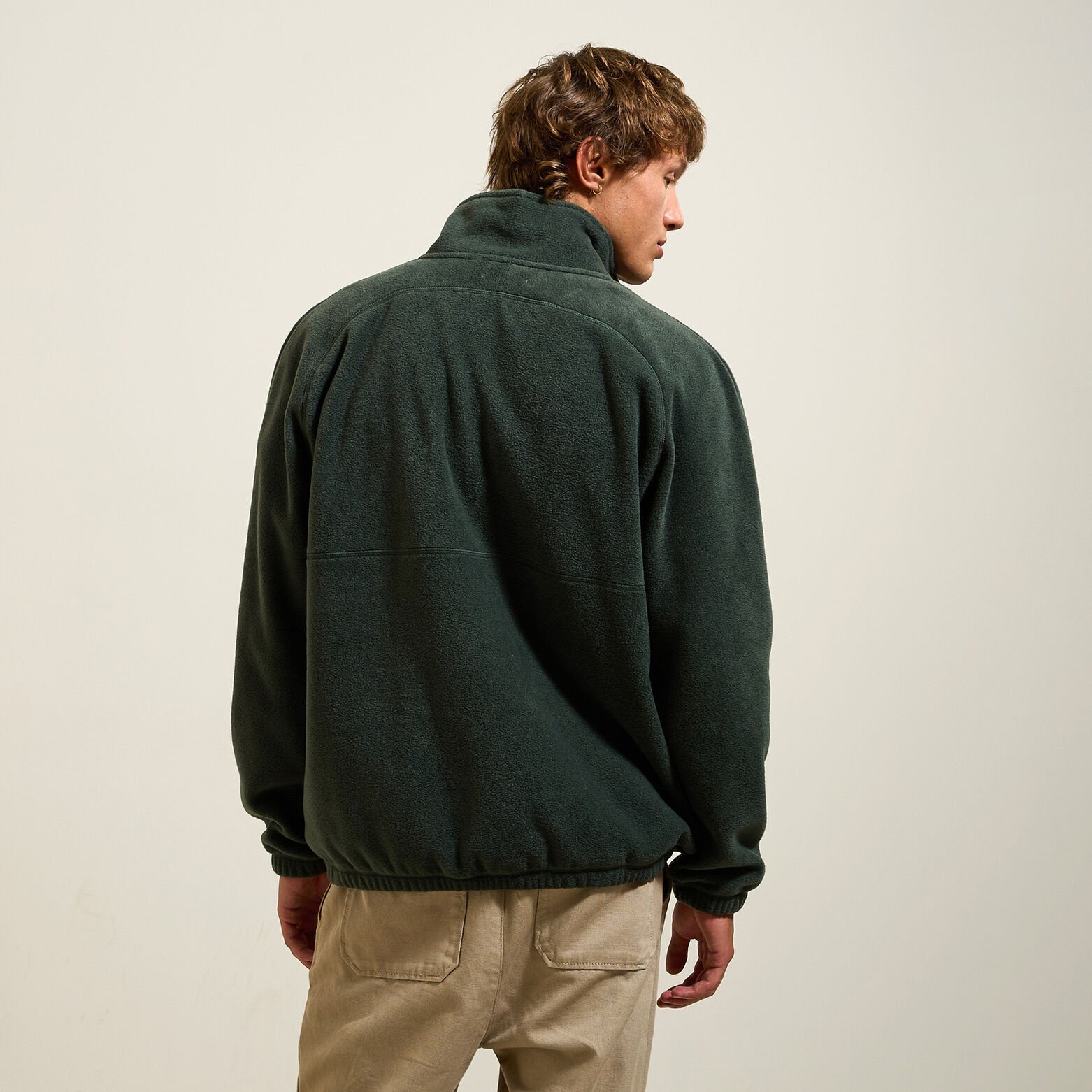 Fleecesweater met opstaande ritskraag