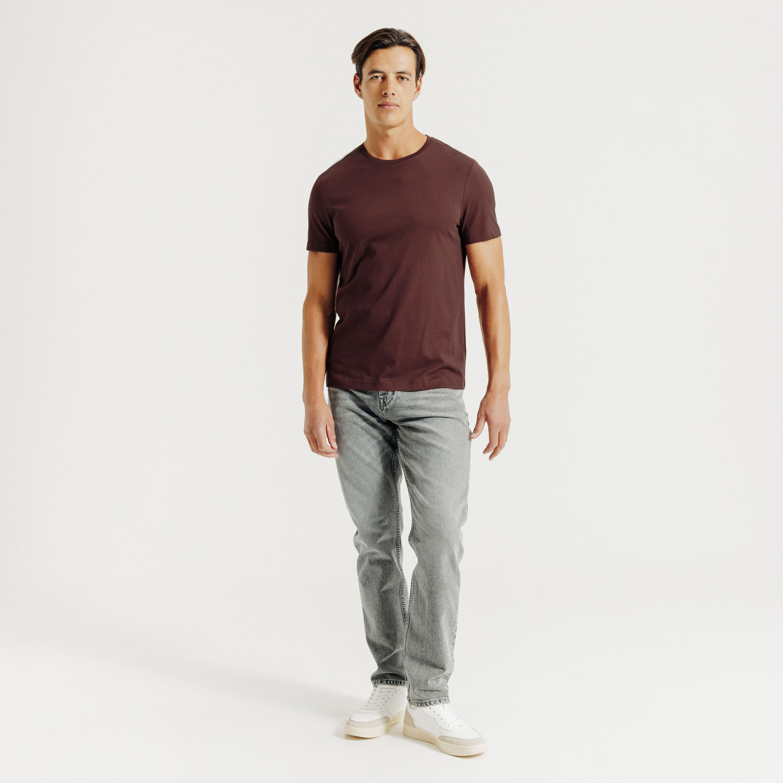 Tee shirt en coton col rond basique