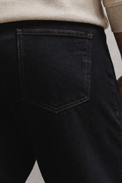 Jean straight revers color&eacute; 100% coton