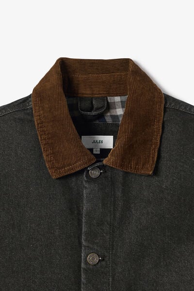 Veste en jean col chemise en velours