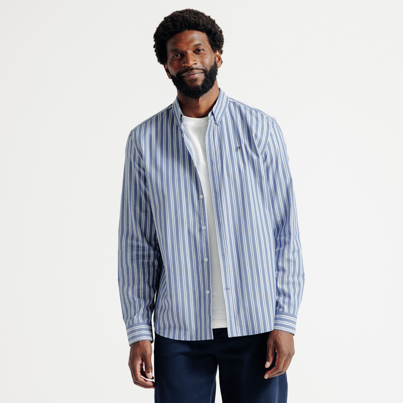 Chemise en coton rayée colorée