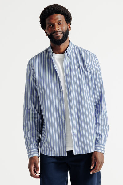 Chemise en coton rayée colorée