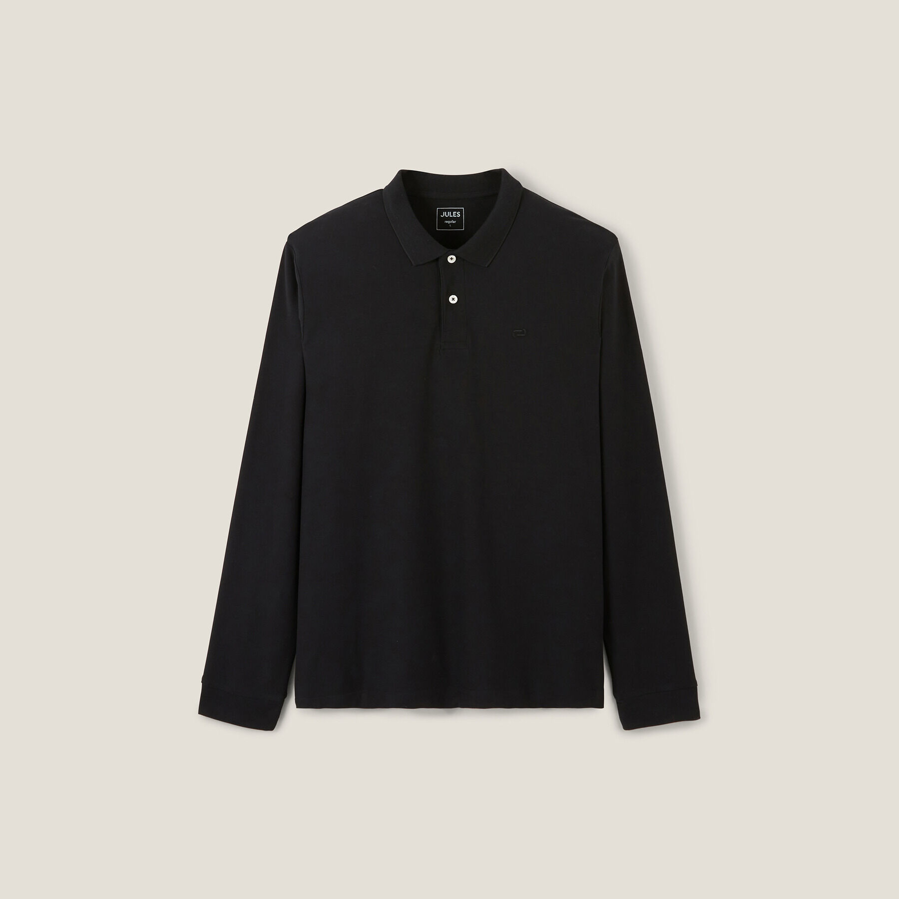 Polo manches longues pique uni