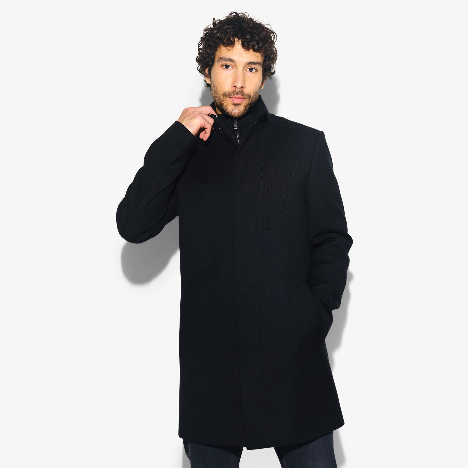 Manteau zipp&eacute; col montant