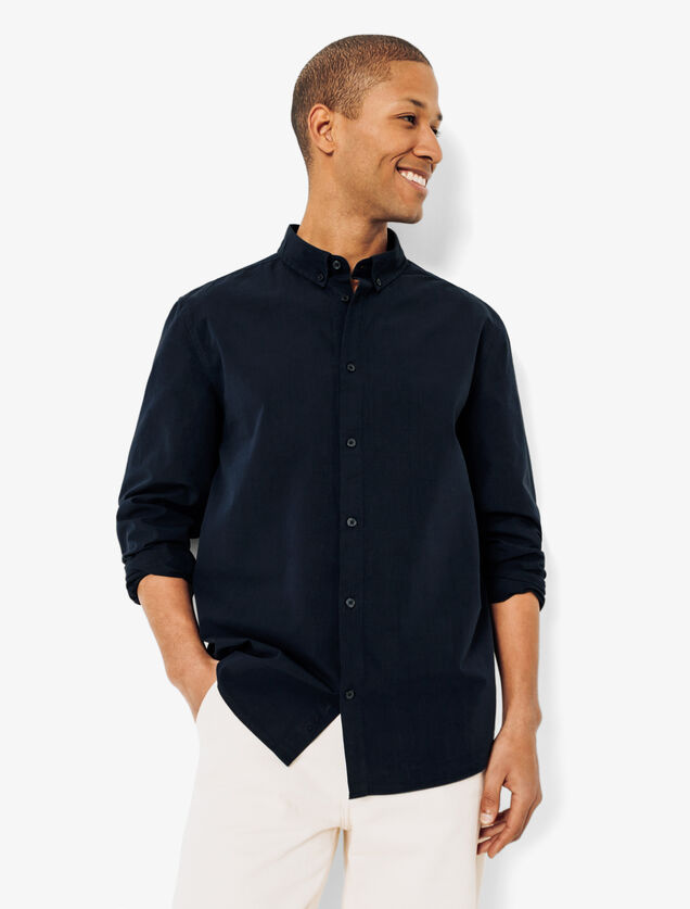 Chemise en coton col boutonné