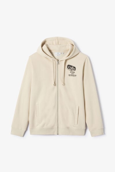 Sweat &agrave; capuche zipp&eacute; imprim&eacute;
