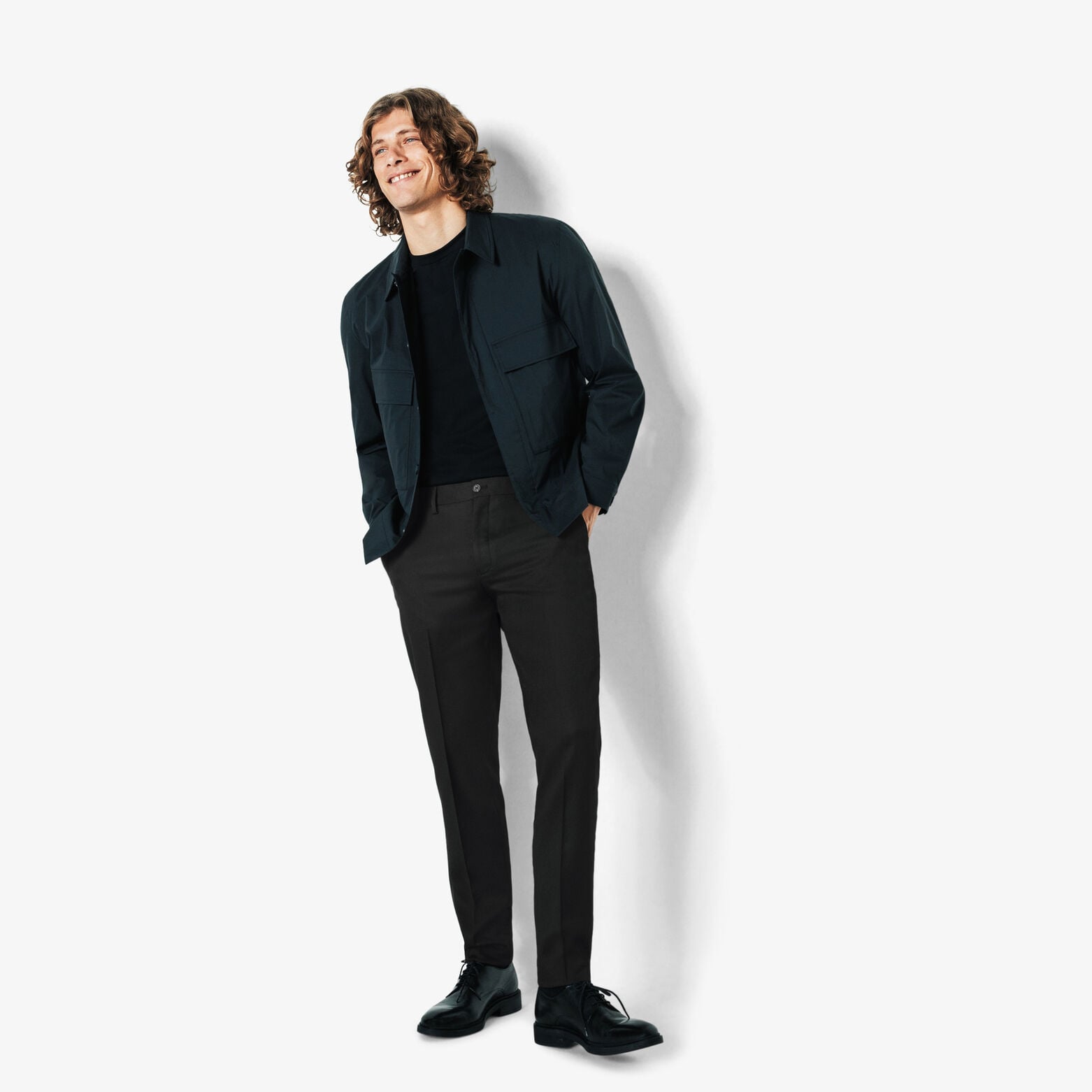 Slim fit effen kostuumbroek  