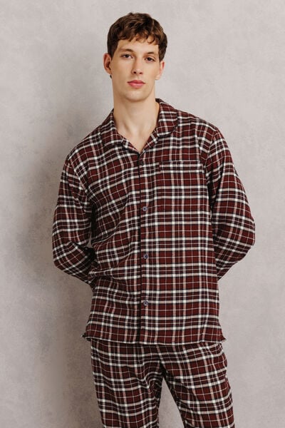 Ensemble pyjama en flanelle &agrave; carreaux