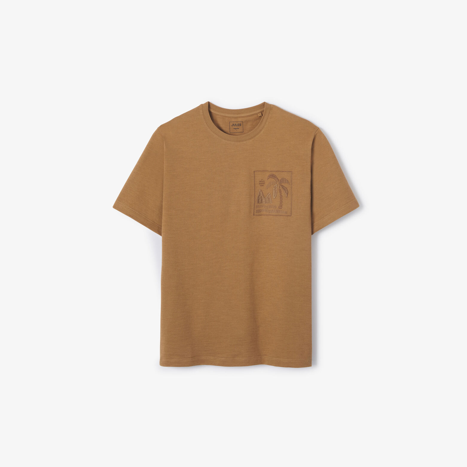 T-shirt in fantasiestof met borduursel