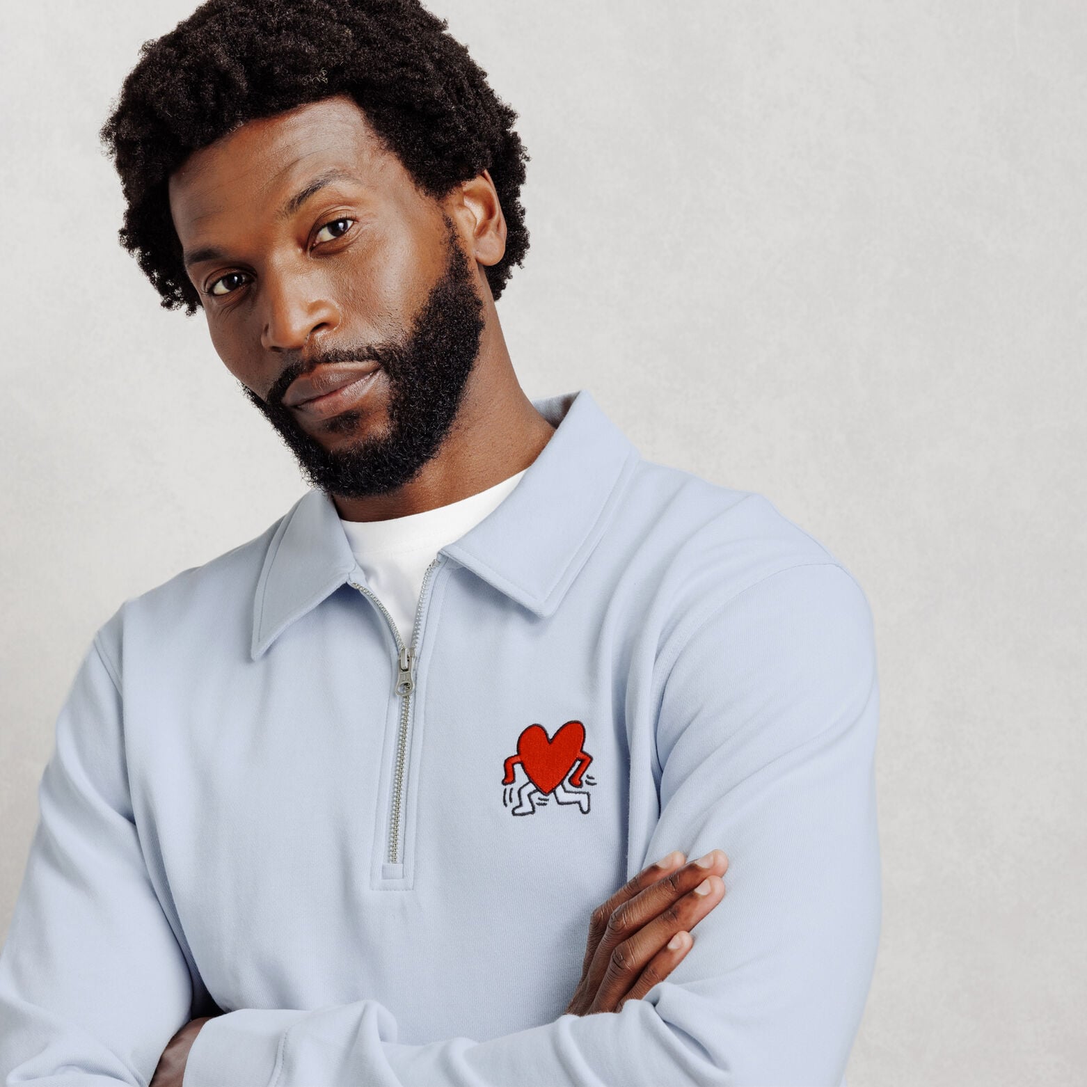 Sweater met ritskraag licentie Keith Haring