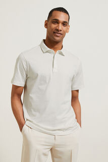 Polo in tricot met korte mouwen, print en Italiaan