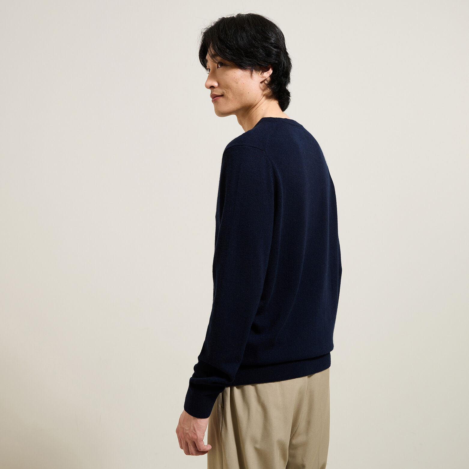 Pull col rond mélange mérinos cachemire