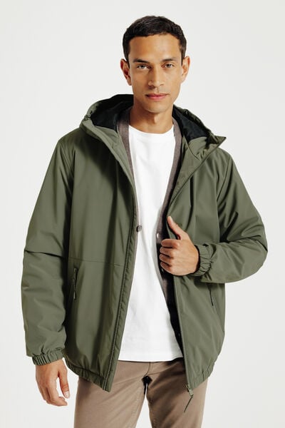 Blouson &agrave; capuche zipp&eacute;