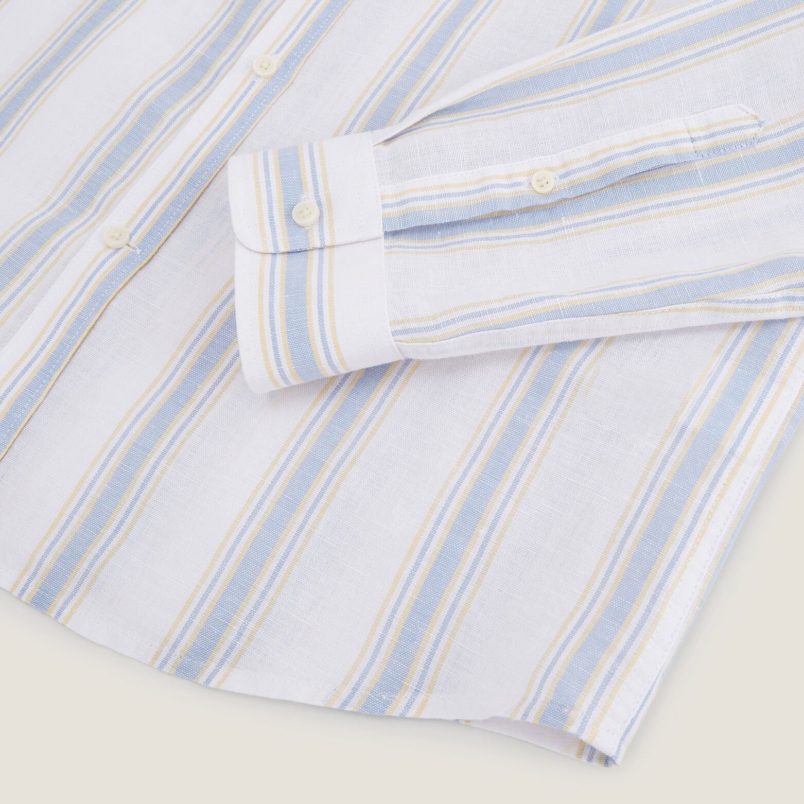 Chemise en lin coton regular à rayures