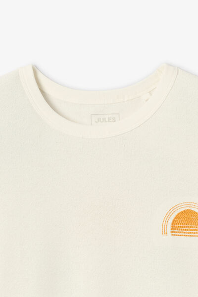 Tee shirt brod&eacute; devant dos mati&egrave;re fantaisie