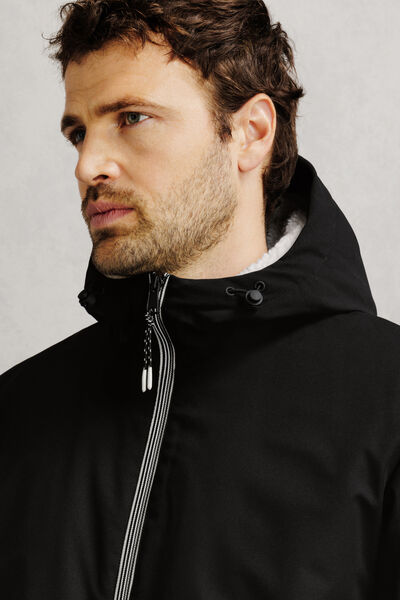 Parka longue &agrave; capuche doubl&eacute;e en sherpa