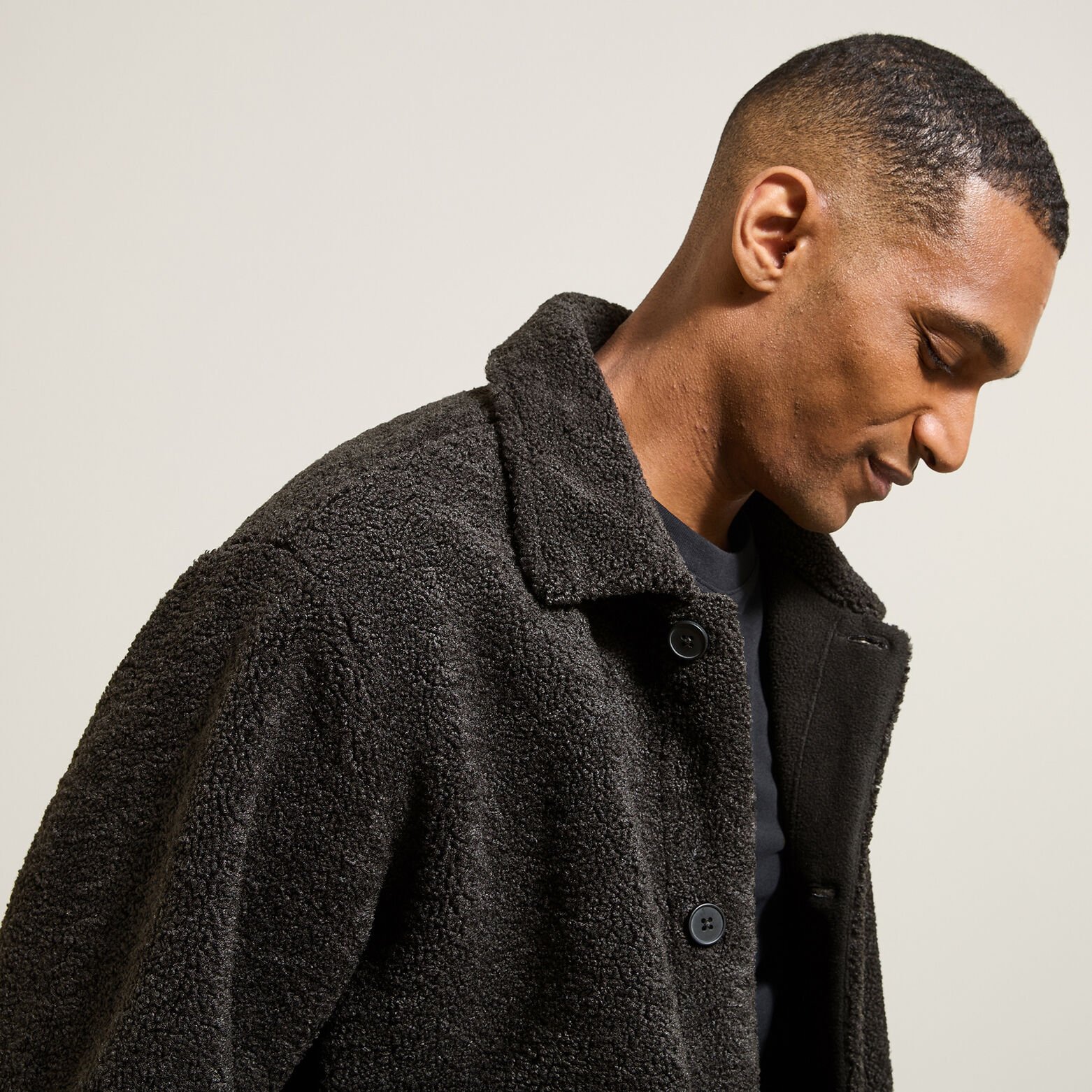 Blouson en sherpa col chemise