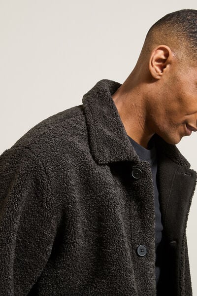 Blouson en sherpa col chemise