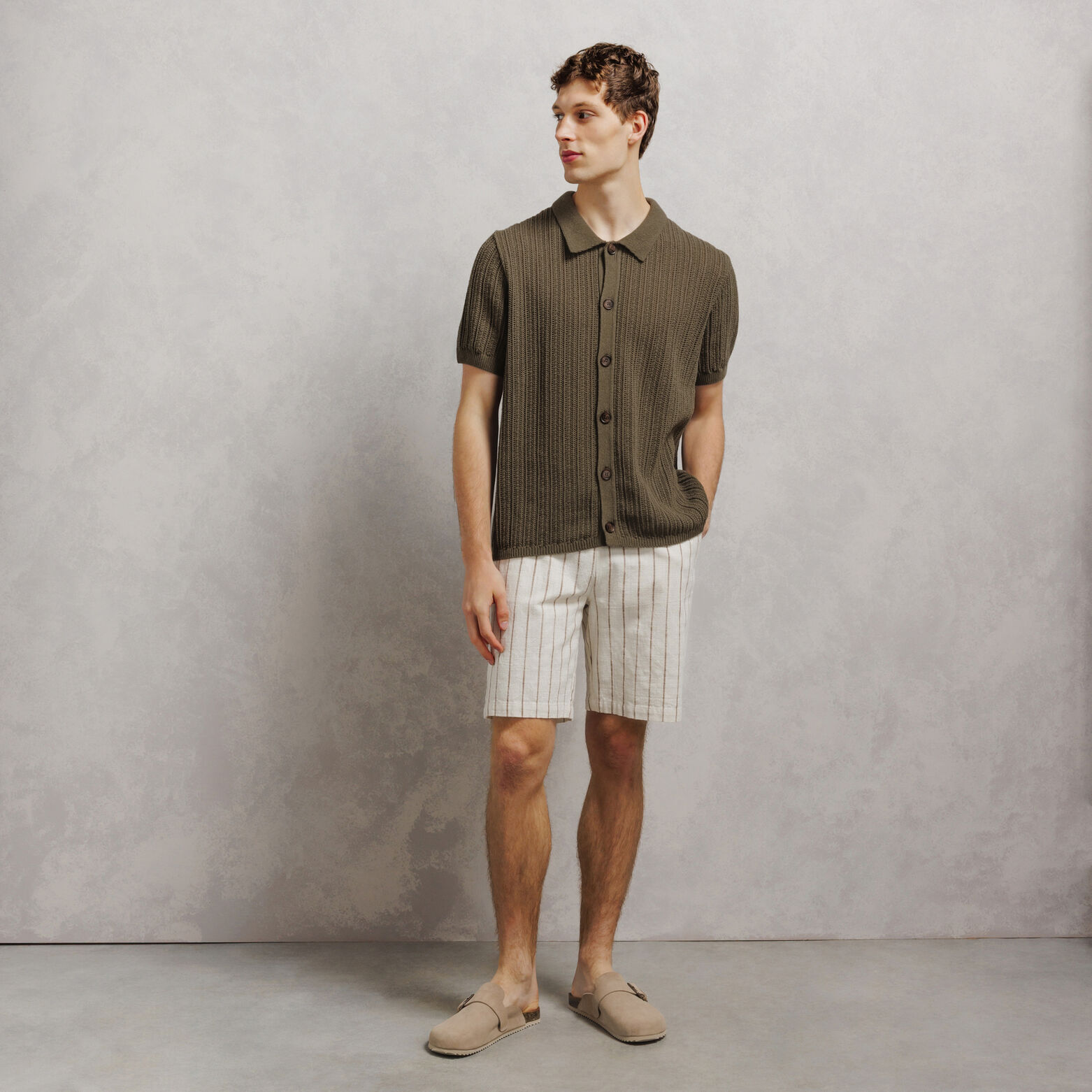 Polo en maille manches courtes crochet