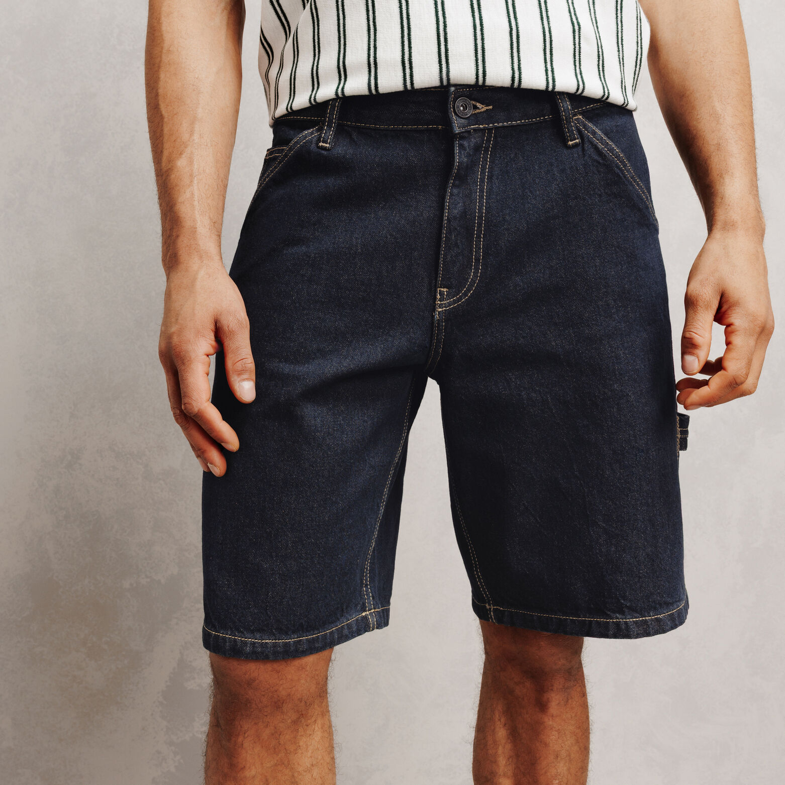 Short baggy en jean charpentier