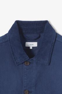 Vest, hemdskraag in ribfluweel met knopen