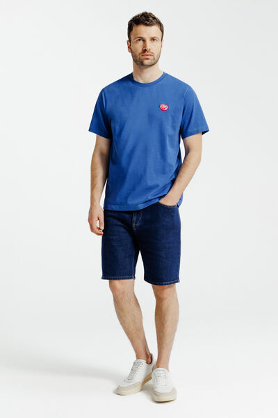 Tee shirt mati&egrave;re flamm&eacute;e broderie poitrine