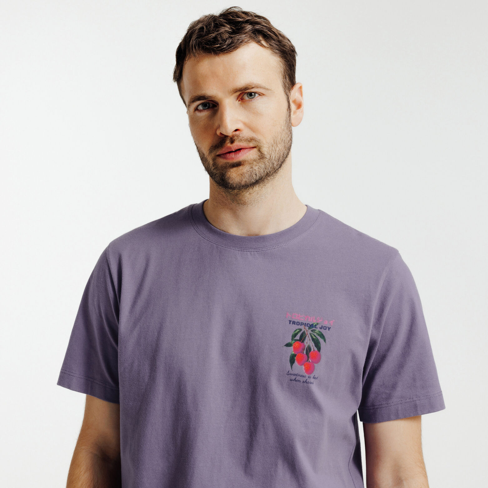 T-shirt met Japanse print voor- en achteraan