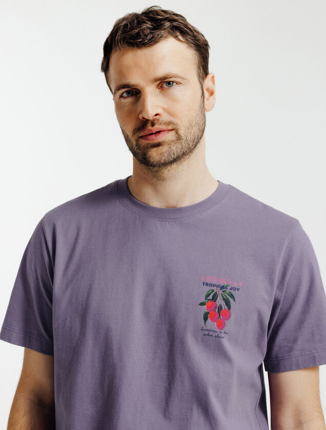 T-shirt met Japanse print voor- en achteraan