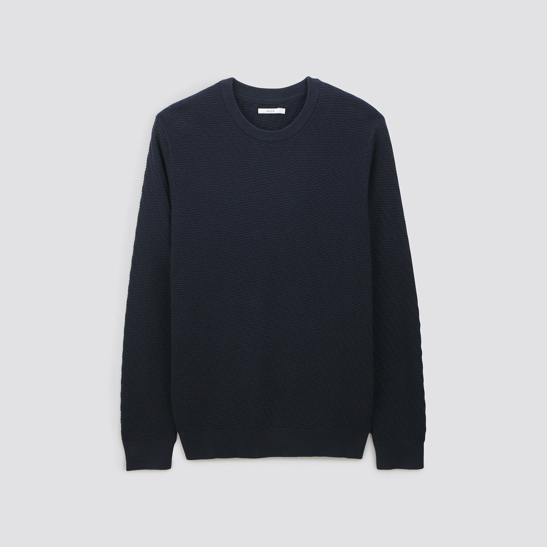 Pull col rond jeux de points