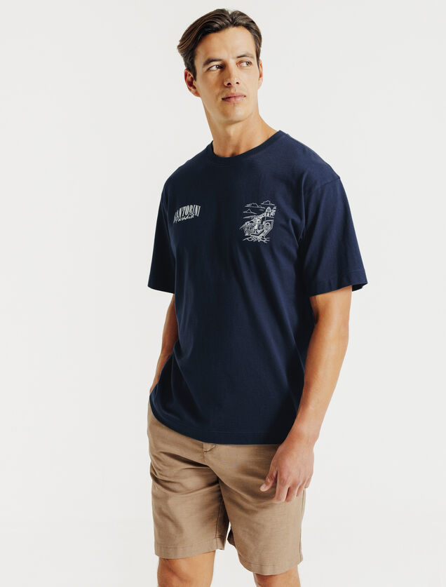 Tee shirt imprimé devant dos paysage