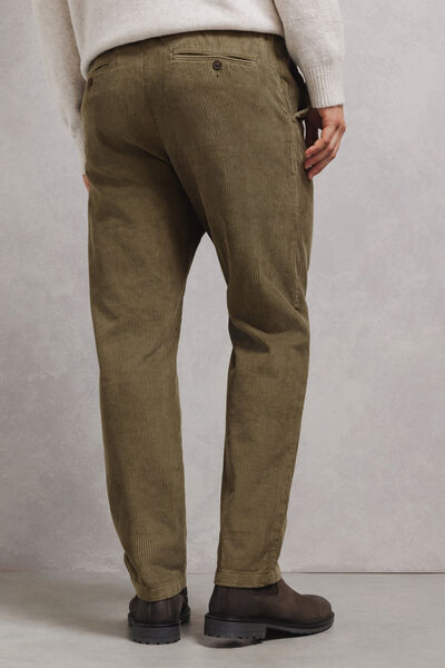 Pantalon tapered taille &eacute;lastiqu&eacute;e en velours