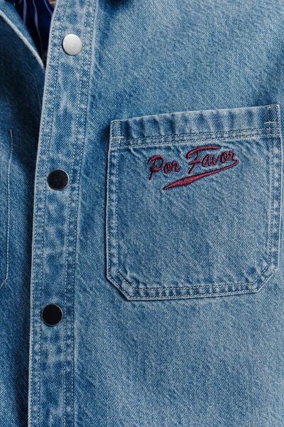 Overhemd in katoen met print