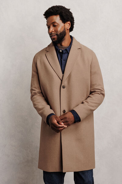 Manteau contenant de la laine col tailleur