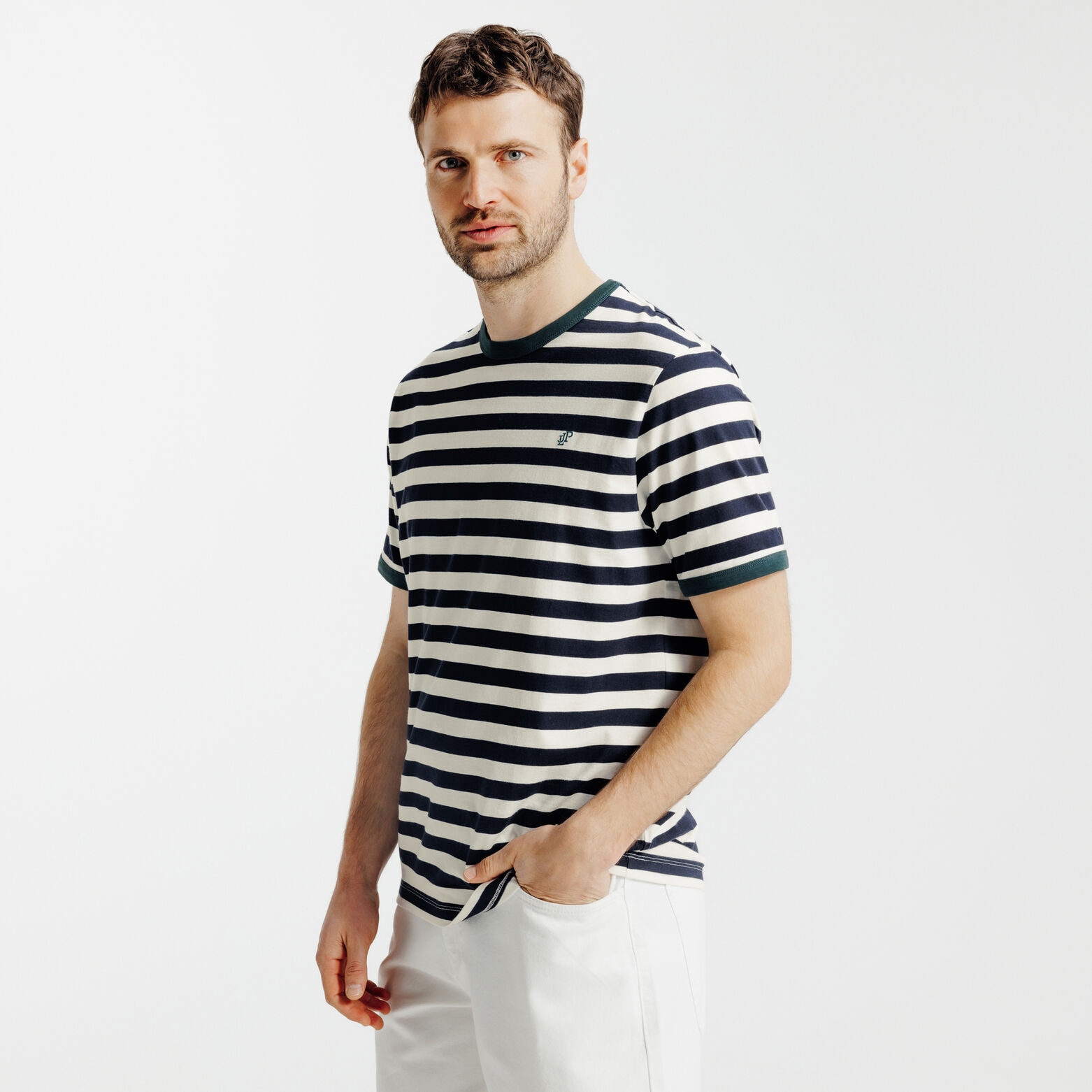 Contrasterend marine t-shirt