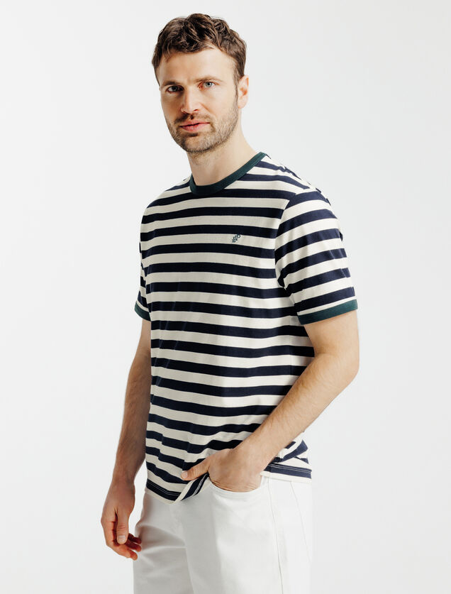 Contrasterend marine t-shirt