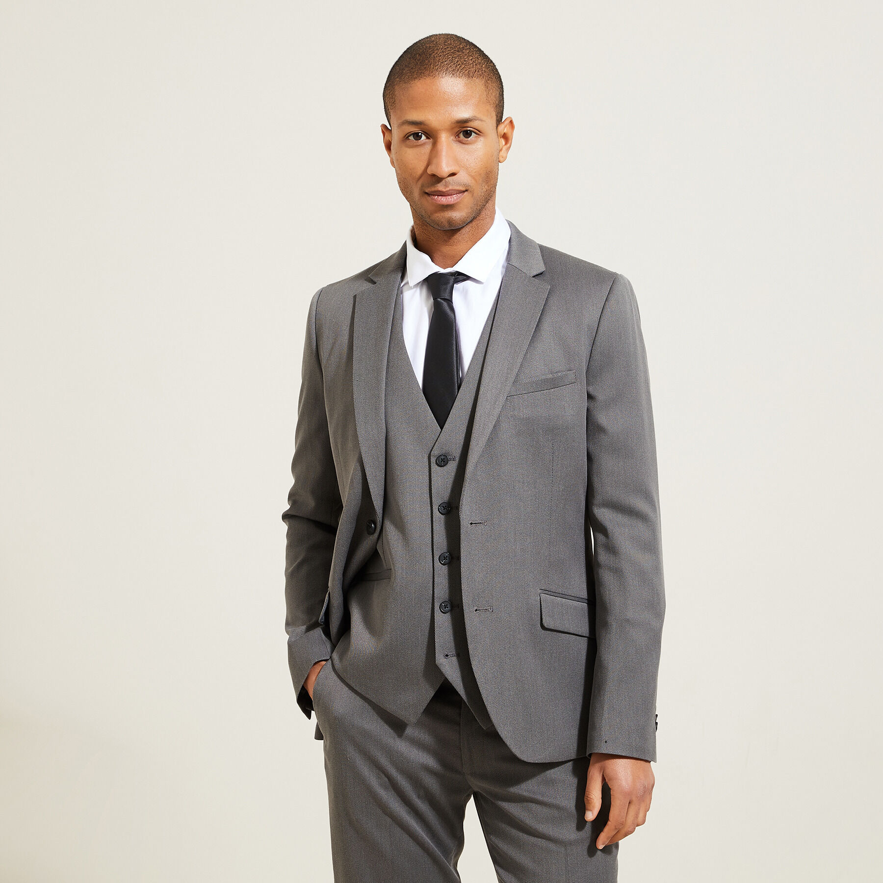 Veste best sale gris homme
