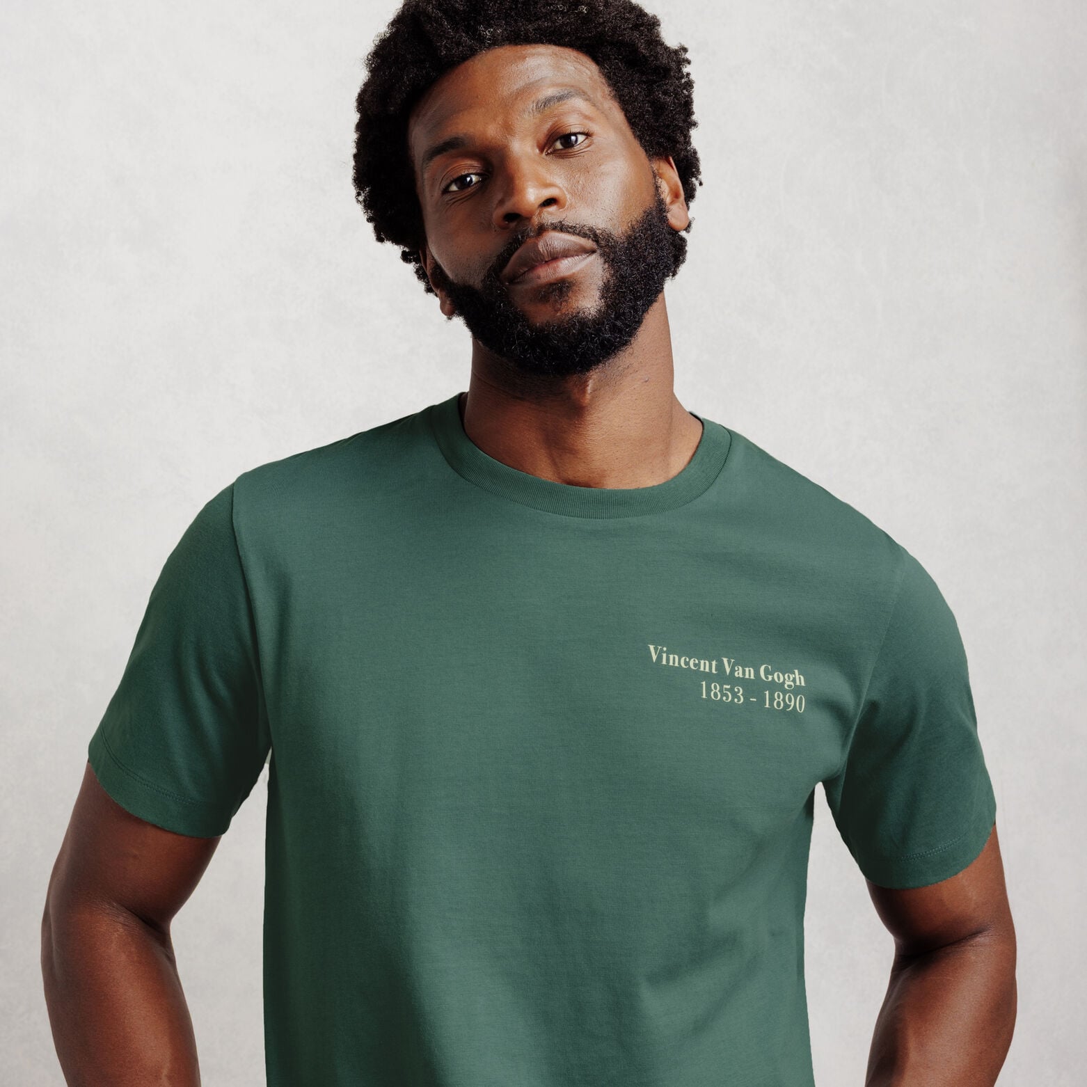 T-shirt met print voor en achter, licentie Van Gog