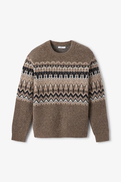 Pull col rond jacquard