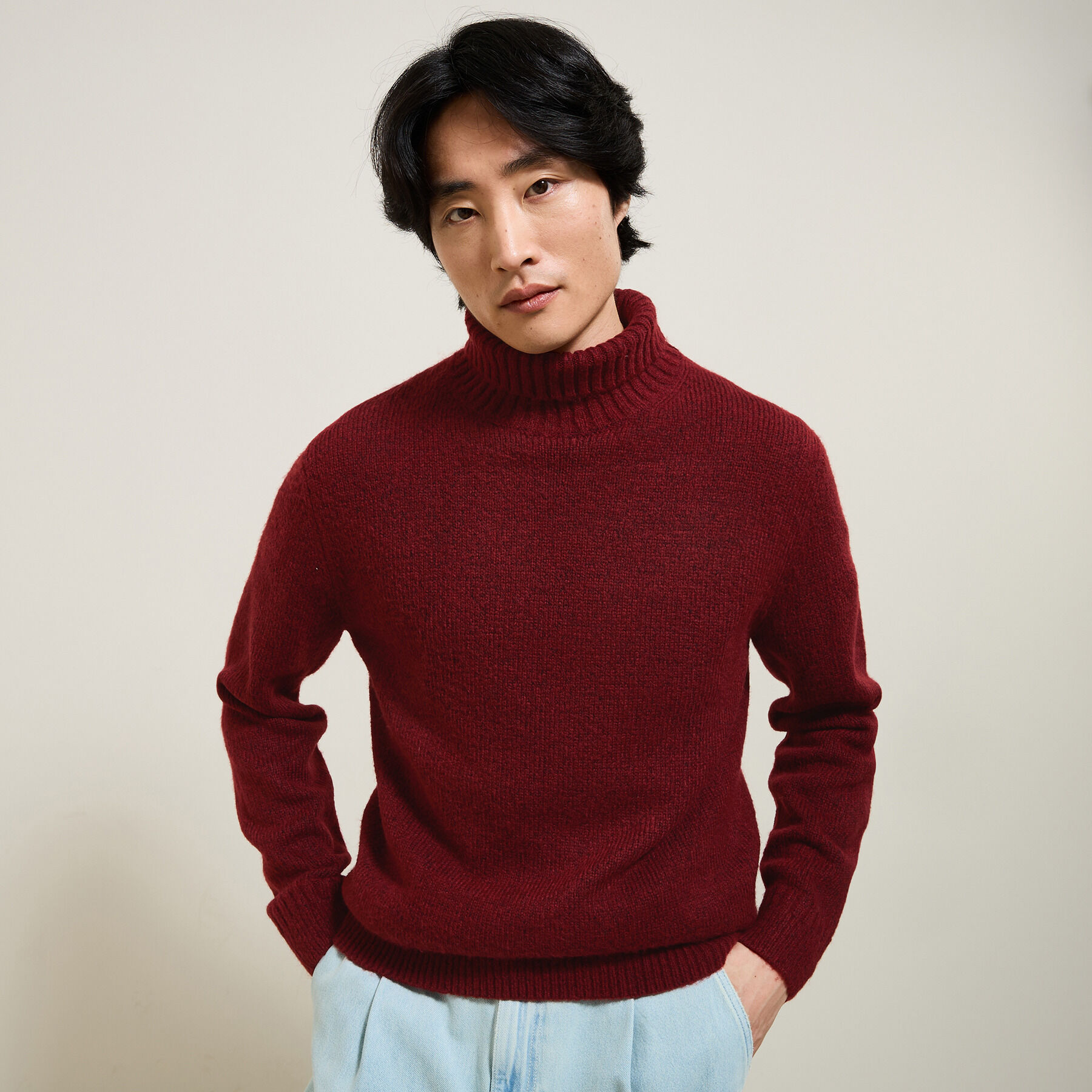 Pull col roule Bordeaux homme Jules