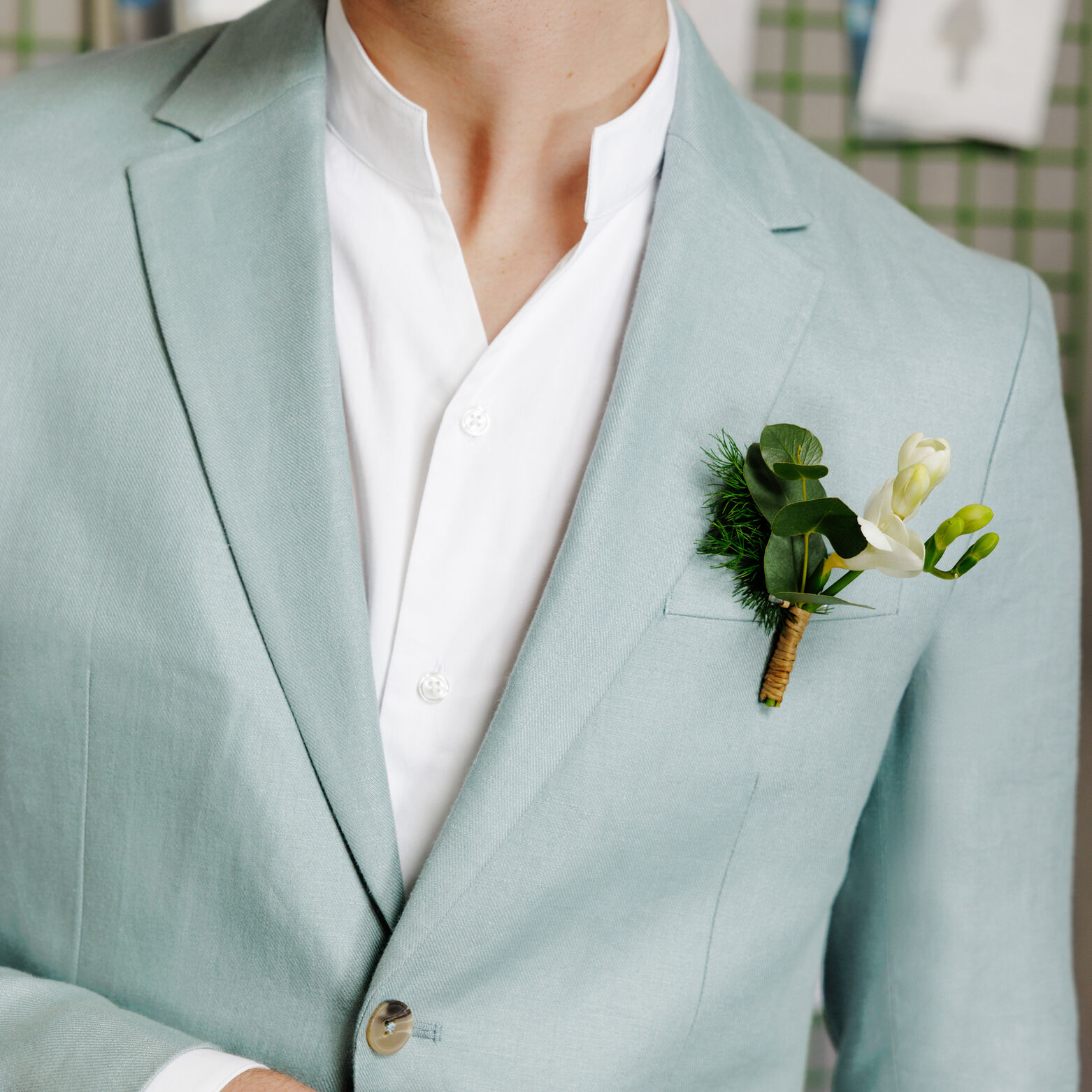 Costume 2 pi&egrave;ces confort 100% lin - Bleu clair