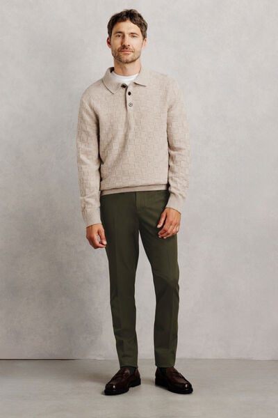 Pantalon chino slim en flanelle