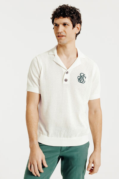 Polo korte mouwen in tricot met borduursel