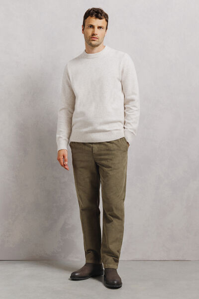 Pantalon tapered taille &eacute;lastiqu&eacute;e en velours