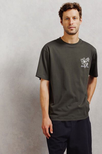 Tee shirt imprim&eacute; devant et dos fleurs