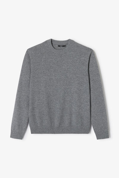 Pull col rond mérinos cachemire