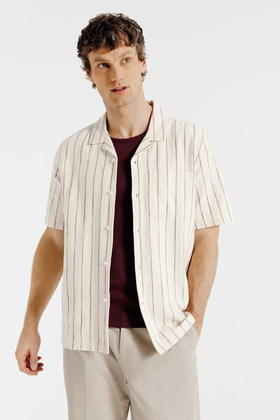 Chemisette en coton ray&eacute;e