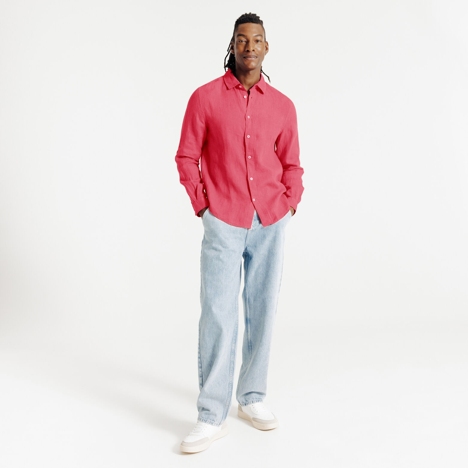 Regular fit hemd in linnen